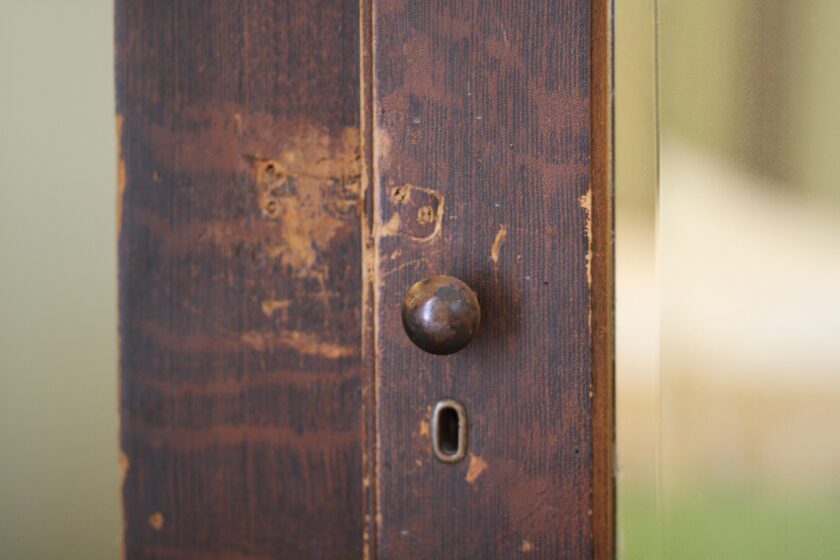 closeup of doornob